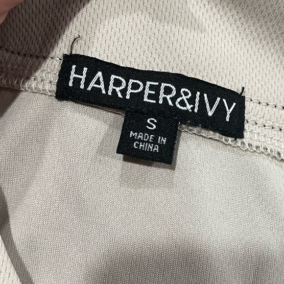 Harper & Ivy Womens Los Angeles Button Up Baseball Style Shirt Striped Cream S - Picture 3 of 5